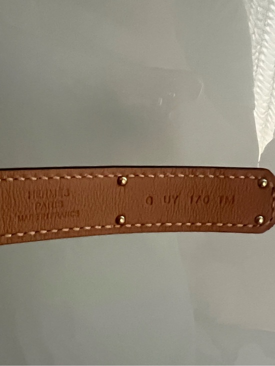 New Women Hermes Kelly Belt Epson Leather White Blanc Yellow Gold Hardware 18mm main image 2
